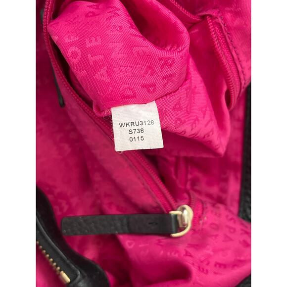 KATE SPADE Black Pebble Leather Town Road Elena Shoulder Bag Purse Chain Strap - Picture 9 of 10